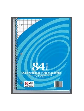 Cahier spirale Enlivo quadrillé 5mm – 84 pages