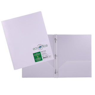 COUV. POLY 3 ATT 2 POCH ECO OFF. BLANC