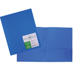 COUV. POLY 2 POCH ECO OFFICE BLEU FONCÉ