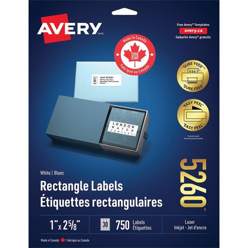Image Étiquettes rectangulaires blanches Easy Peel®