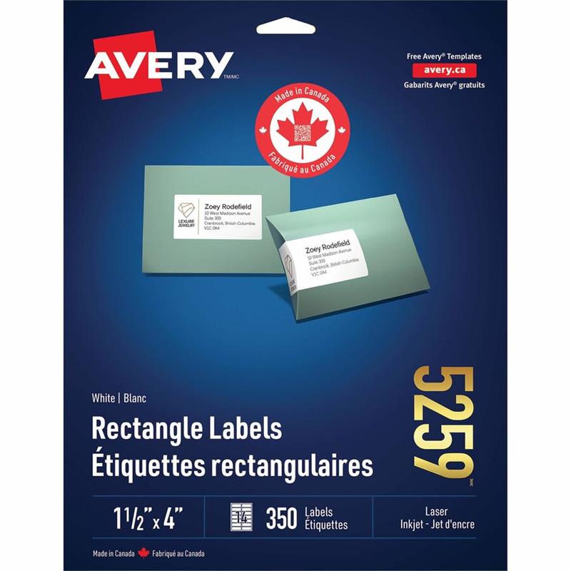 Image Étiquettes rectangulaires blanches Easy Peel®