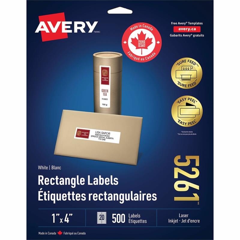 Image Étiquettes rectangulaires blanches Easy Peel®