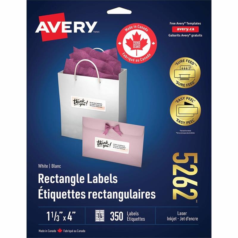 Image Étiquettes rectangulaires blanches Easy Peel®