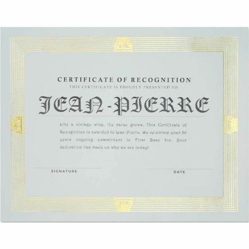 Image Certificats dorés métallisés St.James™ Elite